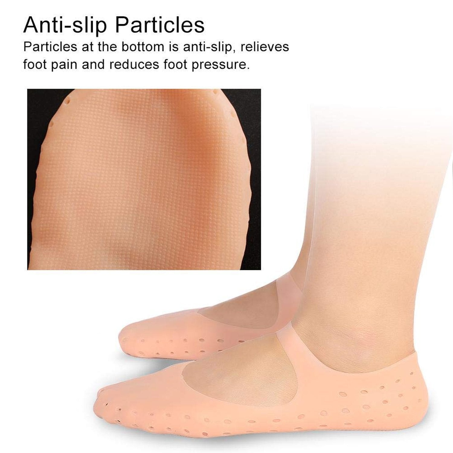 Soft gel socks to heal cracked feet and moisturize Soft gel socks to heal cracked feet and moisturize